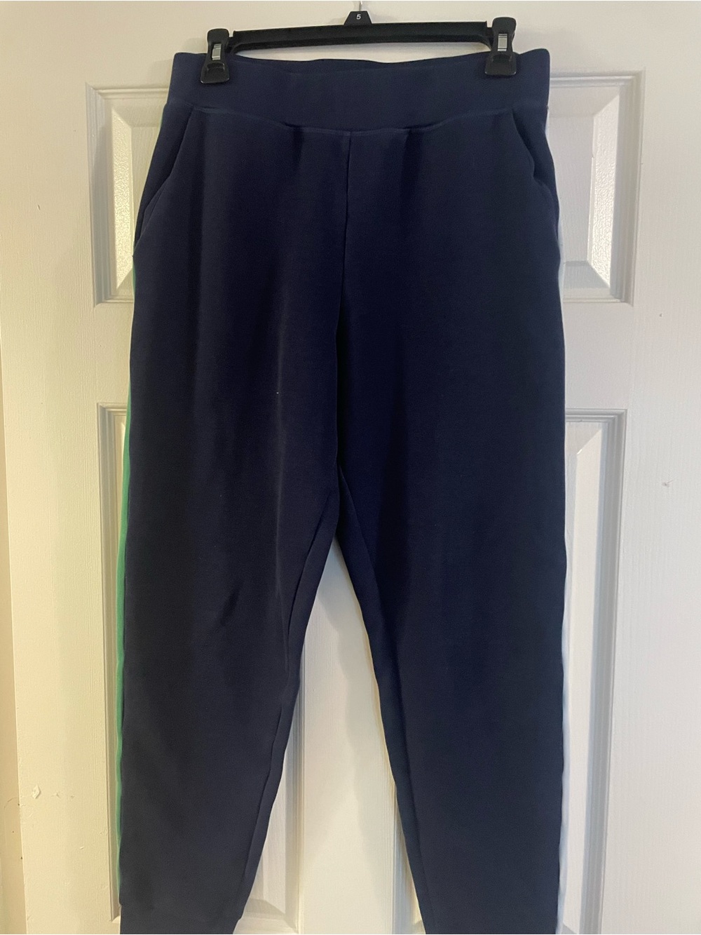 Addison Bay Navy Joggers with Baby Blue and Green stripes